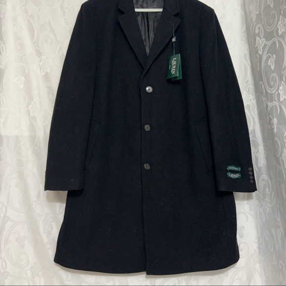 Ralph Lauren Black Wool Mixed Blend Trench Coat - Picture 2 of 12